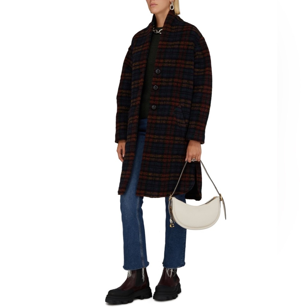 Isabel Marant Plaid Coat - Black and Brown
